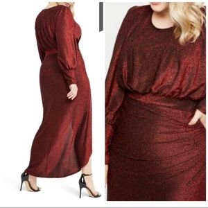 Sparkle Maxi Dress with Wrap Skirt